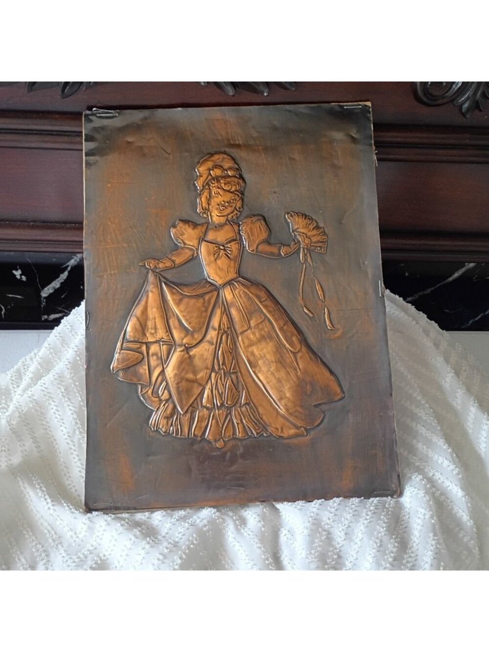 Art Hammered Cooper Victorian Lady